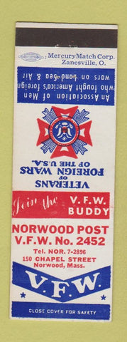 Matchbook Cover - VFW Norwood MA