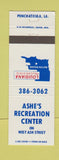 Matchbook Cover - Ashe's Recreation Center Ponchatoula LA