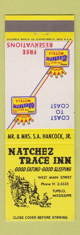 Matchbook Cover - Best Western Natchez Trace Inn Tupelo MS