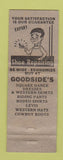 Matchbook Cover - Goodside Men's Shoes Clothes Des Moines IA WORN
