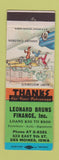 Matchbook Cover - Leonard Bruce Finance Des Moines IA