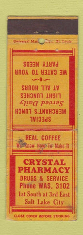 Matchbook Cover - Crystal Drug Salt Lake City UT WORN