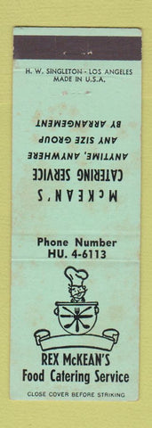 Matchbook Cover - Rex McKean's Catering Salt Lake City UT WEAR