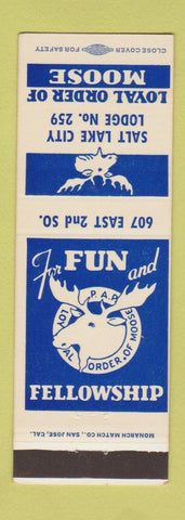 Matchbook Cover - Moose Lodge Salt Lake City UT