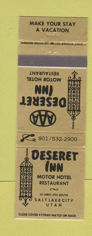Matchbook Cover - Deseret Inn Motor Hotel Salt Lake City UT