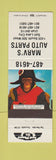 Matchbook Cover - Marv's Auto Parts Salt Lake City UT