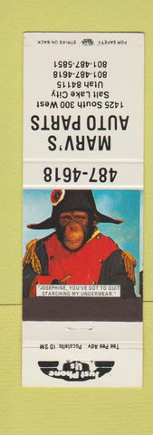 Matchbook Cover - Marv's Auto Parts Salt Lake City UT