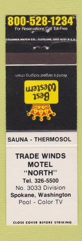 Matchbook Cover - Best Western Trade Winds Motel Spokane WA