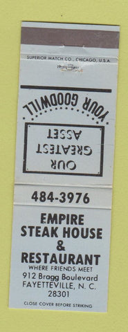 Matchbook Cover - Empire Steak House Fayetteville NC