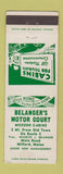 Matchbook Cover - Belanger's Motor Court Milford ME