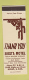 Matchbook Cover - Siesta Motel Minot ND