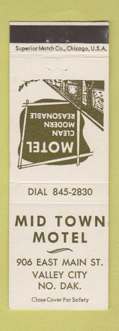 Matchbook Cover - Mid Town Motel Valley City ND