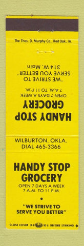 Matchbook Cover - Handy Stop Grocery Wilburton OK