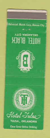 Matchbook Cover - Hotel Tulsa OK Hotel Black GREEN
