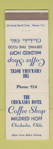 Matchbook Cover - Chickasha Hotel OK Mildred Hotel