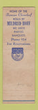Matchbook Cover - Chickasha Hotel OK Mildred Hotel
