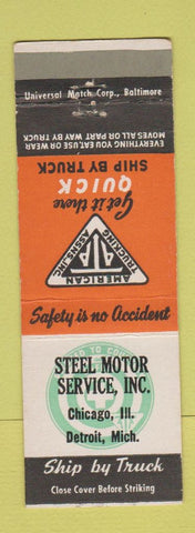 Matchbook Cover - Steel Motor Service Chicago IL Detroit MI Trucking
