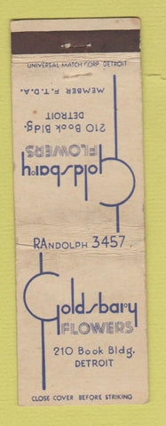 Matchbook Cover - Goldsbary Flowers Detroit MI WEAR