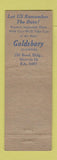 Matchbook Cover - Goldsbary Flowers Detroit MI WEAR