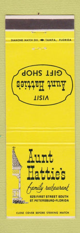 Matchbook Cover - Aunt Hattie's Gift Shop Restaurant St Petersburg FL
