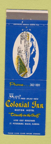 Matchbook Cover - Colonial Inn Motor Hotel St Petersburg Beach FL