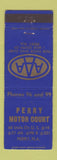 Matchbook Cover - Perry Motor Court Perry FL low phone #