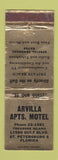 Matchbook Cover - Arvilla Apartments Motel St Petersburg FL WORN