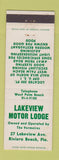 Matchbook Cover - Lakeview Motor Lodge Riviera Beach FL