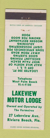 Matchbook Cover - Lakeview Motor Lodge Riviera Beach FL