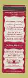 Matchbook Cover - Arthur Wilde's Restaurant Golden Beach FL