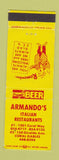Matchbook Cover - Armando's Italian Restaurant Coral Gables FL