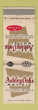 Matchbook Cover - Ashley Oaks Motel Valdosta GA WEAR