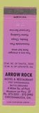 Matchbook Cover - Arrow Rock Motel Restaurant Chickamauga GA