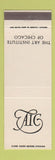 Matchbook Cover - Art Institute of Chicago IL Museum #2