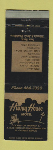 Matchbook Cover - Hiway House Motel Godfrey IL WEAR