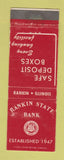 Matchbook Cover - Rankin State Bank IL WEAR