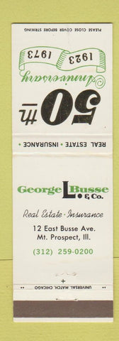 Matchbook Cover - George Busse Real Estate Insurance Mount Prospect IL 1973