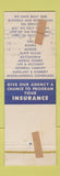 Matchbook Cover - Wolverine Insurance Decatur IL