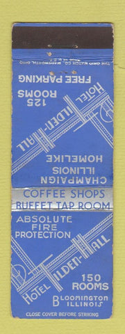 Matchbook Cover - Hotel Tilden Hall Bloomington IL Champaign