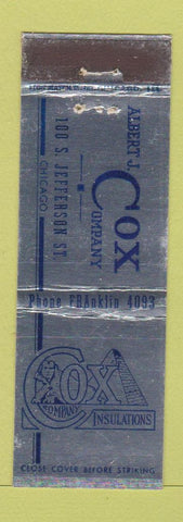 Matchbook Cover - Cox Insulation Chicago IL