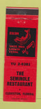 Matchbook Cover - Seminole Restaurant Clewiston FL