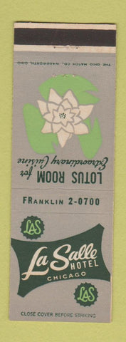 Matchbook Cover - LaSalle Hotel Chicago IL Lotus Room GRAY