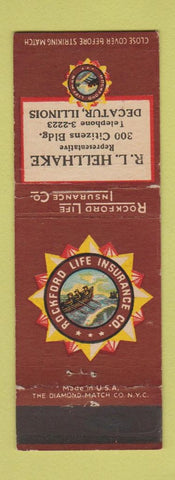 Matchbook Cover - Rockford Life Insurance RL Hellhake Decatur IL