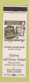 Matchbook Cover - Galva LeClaire Hotel Galva IL