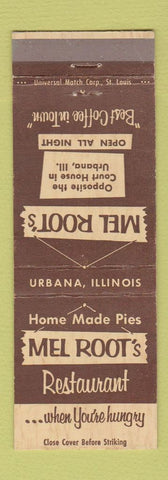 Matchbook Cover - Mel Root's Restaurant Urbana IL