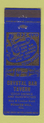 Matchbook Cover - Crystal Bar Tavern Bunker Hill IL WEAR