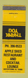 Matchbook Cover - Apple Shed Restaurnt Batchtown IL
