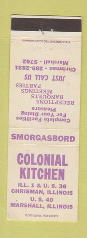 Matchbook Cover - Colonial Kitchen Marshall IL