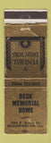 Matchbook Cover - Beck Memorial Funeral Home Bloomington IL WEAR