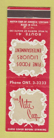 Matchbook Cover - The Nite Cap Waukegan IL